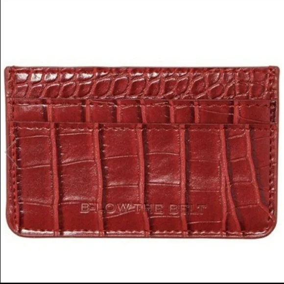 B-Low the‎ Belt Red Crocodile Card Case Wallet - Picture 2 of 4